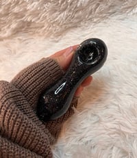 Image 1 of Black Glitter Glass Pipe  Glass Tobacco Pipe