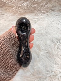 Image 2 of Black Glitter Glass Pipe  Glass Tobacco Pipe