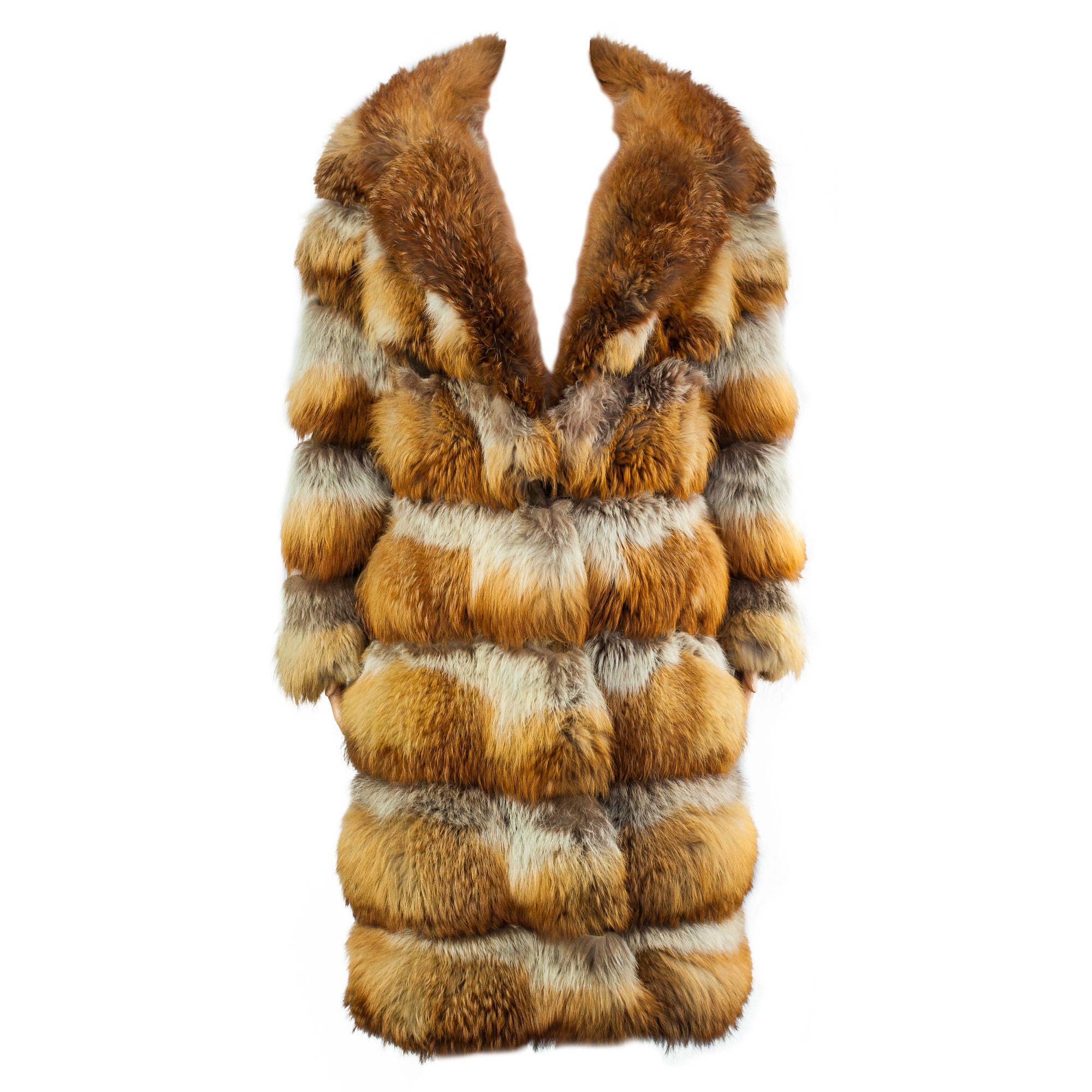 Image of Red Fox Fur Vintage Long Coat