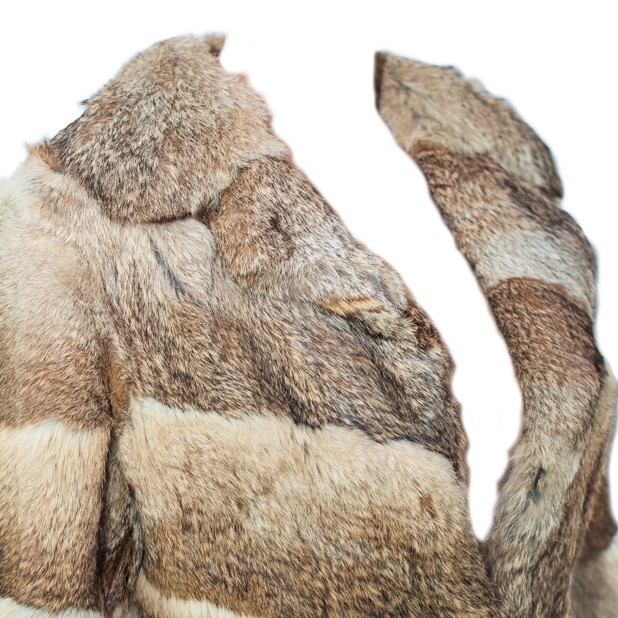 Image of Brown Rabbit Fur Vintage Short Coat.