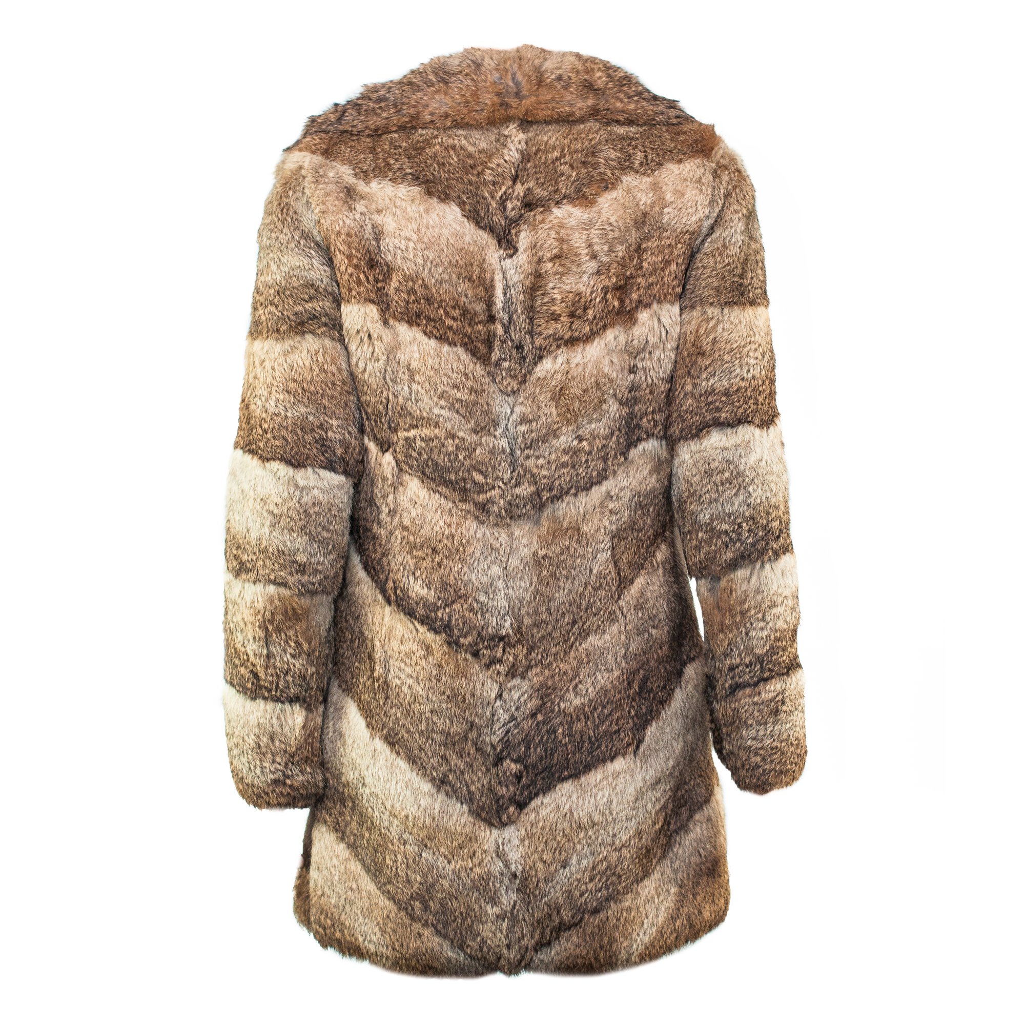 Image of Brown Rabbit Fur Vintage Short Coat.
