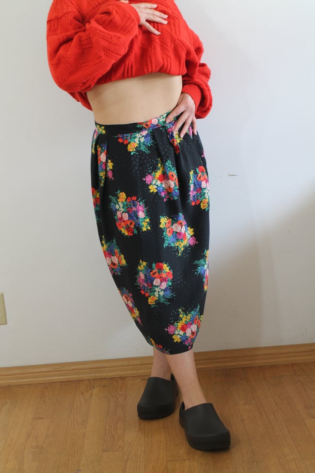 80's Albert Nipon Silk Skirt