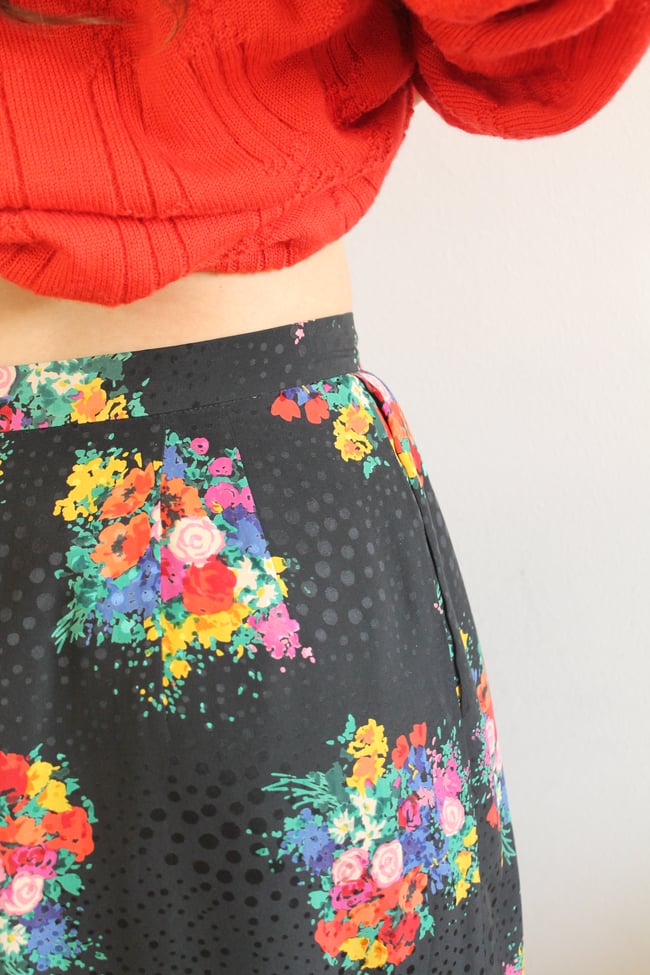 80's Albert Nipon Silk Skirt