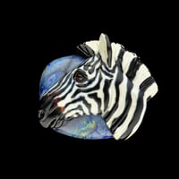 Image 1 of XXL. Plains Zebra - Flameworked Glass Sculpture Bead 