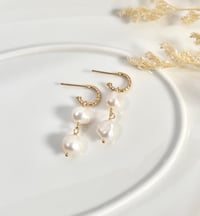 Image 5 of "Embrace" Layered Pearl Earrings