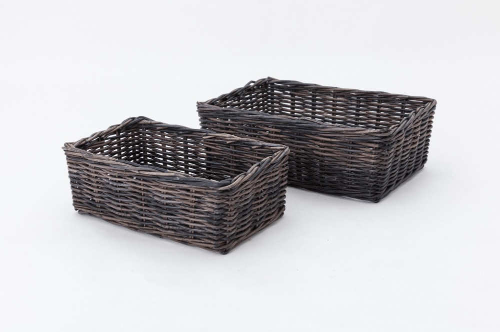 Image of Dark Rattan Storage Basket