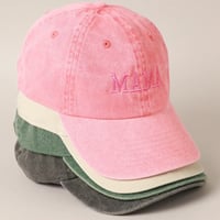 Image 2 of Mama Embroidered Cotton Baseball Cap