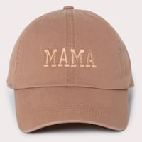 Image 4 of Mama Embroidered Cotton Baseball Cap