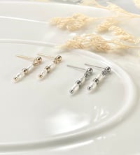 Image 2 of Layered Beaded Pearl Stud Earrings