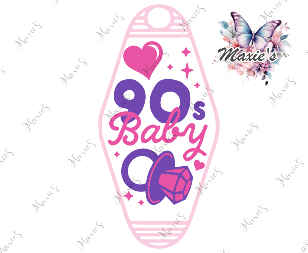 Image of 90's Baby 💕 UVDTF Motel Keychain Decal 