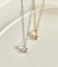 Image 1 of Puffy Star & Pearl Necklace