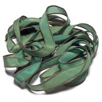 Image 1 of 1PC. GRASSHOPPERS 42" hand dyed wrist wrap bracelet silk ribbon/by COLOR KISSED SILK