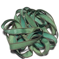 Image 4 of 1PC. GRASSHOPPERS 42" hand dyed wrist wrap bracelet silk ribbon/by COLOR KISSED SILK