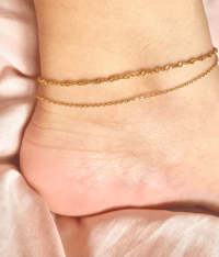 Image 4 of Layered Wave Chain Anklet