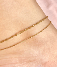 Image 3 of Layered Wave Chain Anklet