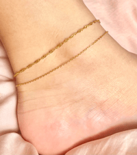 Image 1 of Layered Wave Chain Anklet