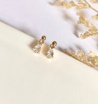 Image 4 of Tiny Teardrop Crystal Earrings