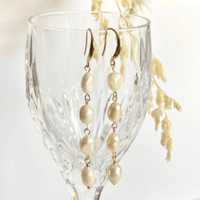 Image 5 of Gold Layered Pearl Earrings