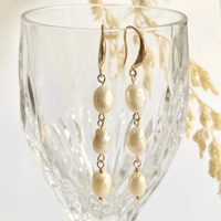 Image 4 of Gold Layered Pearl Earrings