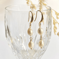 Image 3 of Gold Layered Pearl Earrings