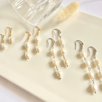 Image 1 of Gold Layered Pearl Earrings