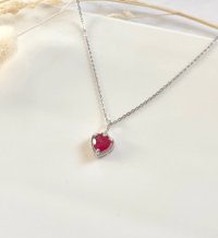 Image 4 of Red Crystal Heart Necklace