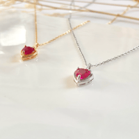 Image 2 of Red Crystal Heart Necklace