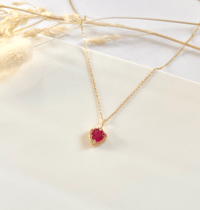 Image 3 of Red Crystal Heart Necklace