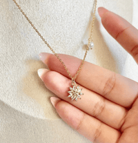 Image 1 of Star Flower & Pearl Necklace