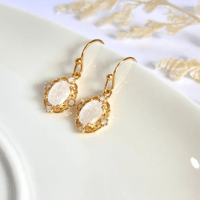 Image 2 of "Grace" White Stone Earrings