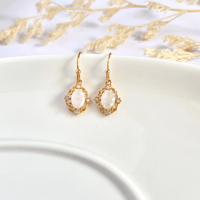 Image 3 of "Grace" White Stone Earrings