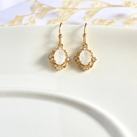 Image 4 of "Grace" White Stone Earrings