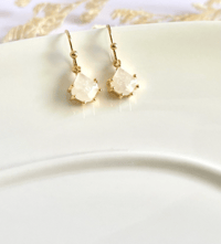 Image 4 of Teardrop White Stone Earrings