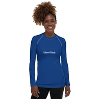 Image 1 of Royal Blue and White BOSSFITTED Women's Long Sleeve Compression Shirt 