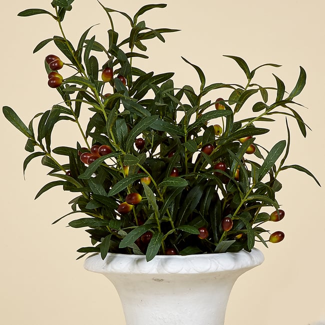 Rama de olivo artificial con bayas