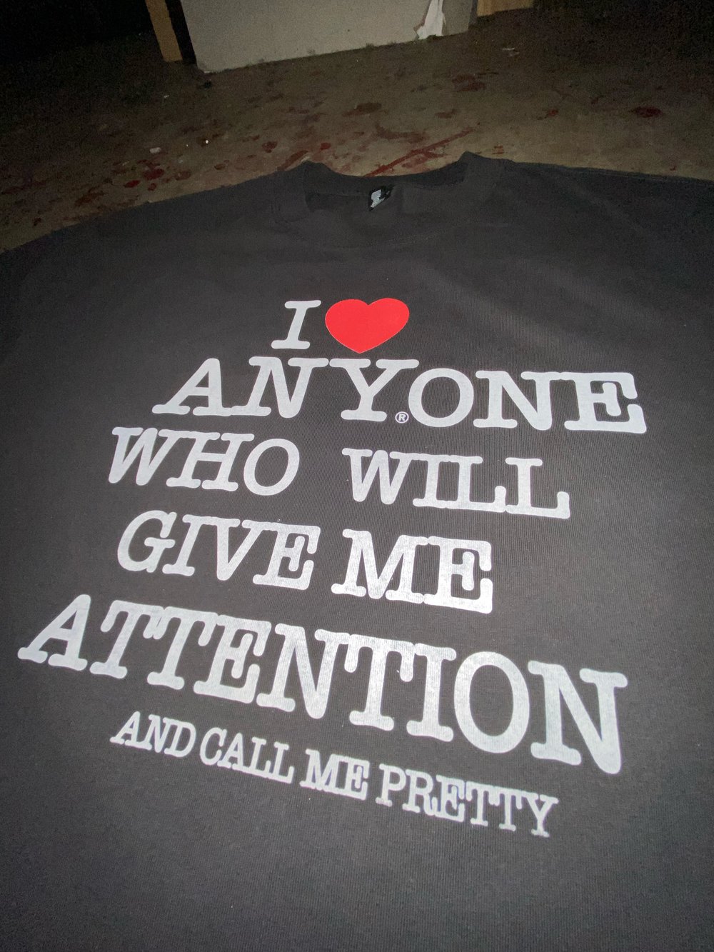 Image of I <3 ATTENTION - FADED BLACK TSHIRT (pre order)