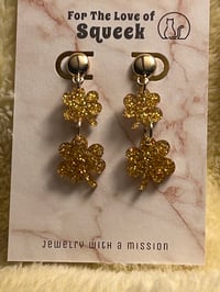 Image of Double Lucky Gold Glitter Shamrock 