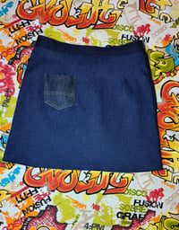 Image 1 of UPCYCLED A-LINE DENIM SKIRT 2