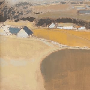 Image of 1985, Swedish Oil Painting, 'Farmstead,' Fi Mollor
