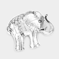 Image 2 of Beautiful Red & Silver Enamel Elephant Clothing Brooch, Clothing Pin for Elephant Lovers