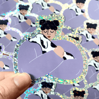 Image 1 of Sticker holographique pailleté - Chien