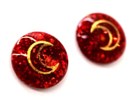 Image 1 of Blood Moon / Deep Red Glitter Resin Blythe Eye Chips