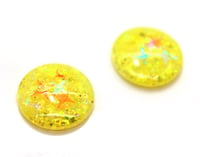 Image 1 of Kawaii Eyes Yellow / Neon Glitter Resin Blythe Eye Chips