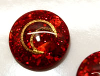 Image 2 of Blood Moon / Deep Red Glitter Resin Blythe Eye Chips