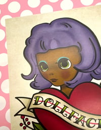 Image 3 of Dollface (Purple Hair) / 5x7 Art Print