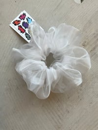 Image 5 of Big white organza scrunchie