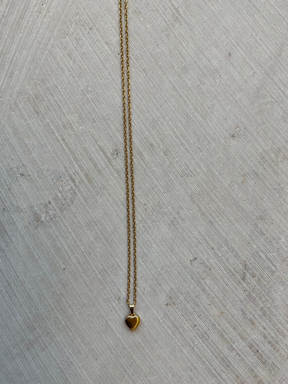 Stainless steel gold heart necklace 