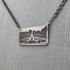 Etched Sterling Silver Purdue Loeb Fountain Necklace (small) Image 4
