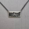 Etched Sterling Silver Purdue Loeb Fountain Necklace (small)