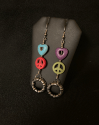 Image 3 of Love Peace Bikes Earrings